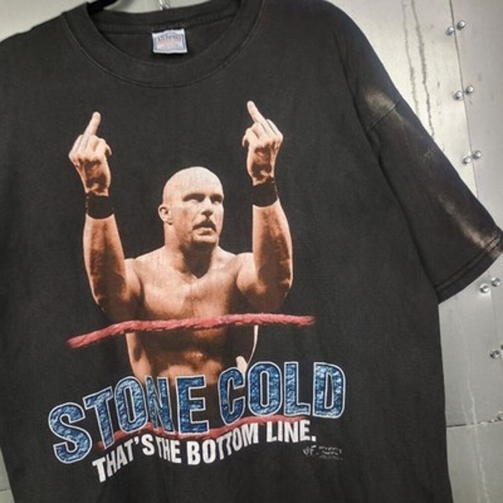 Stone Cold Steve Austin Vintage 90s Double Sided Middle Finger Shirt Faded XL